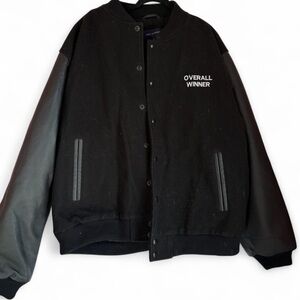 NPC Brooklyn Grand Prix Varsity Jacket Wool & Leather Black/White